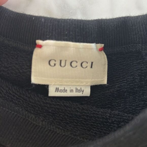 GUCCI LOGO BLACK SWEATSHIRT 4Y - Picture 3 of 6